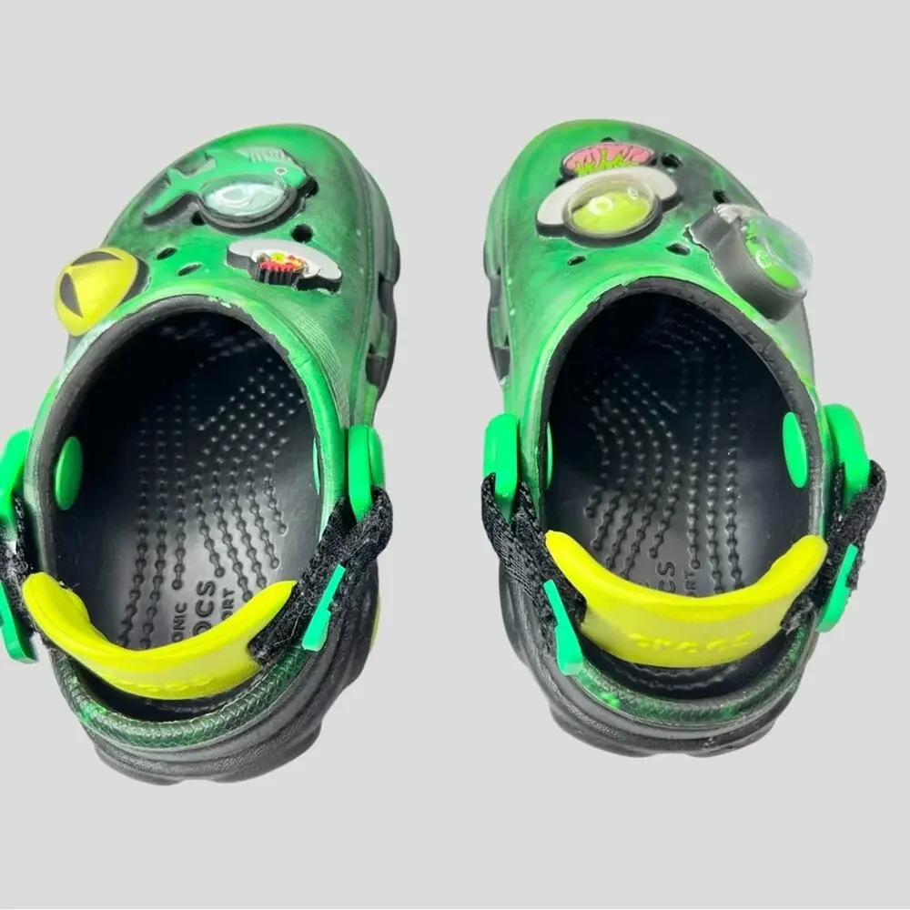 Crocs Ron English Area 54 All Terrain Clogs Size C6 6 Toddler Green Alien UFO